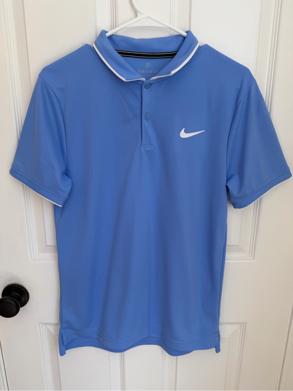 Nike Light Blue Dri-FIT Polo with White Swoosh